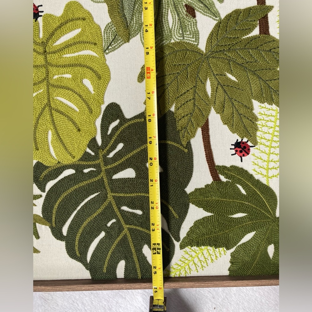 Green Botanical Embroidered Wall Art - Picture 3 of 6
